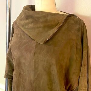 Rive Droite Genuine Leather Suede below the knee Dress size 8